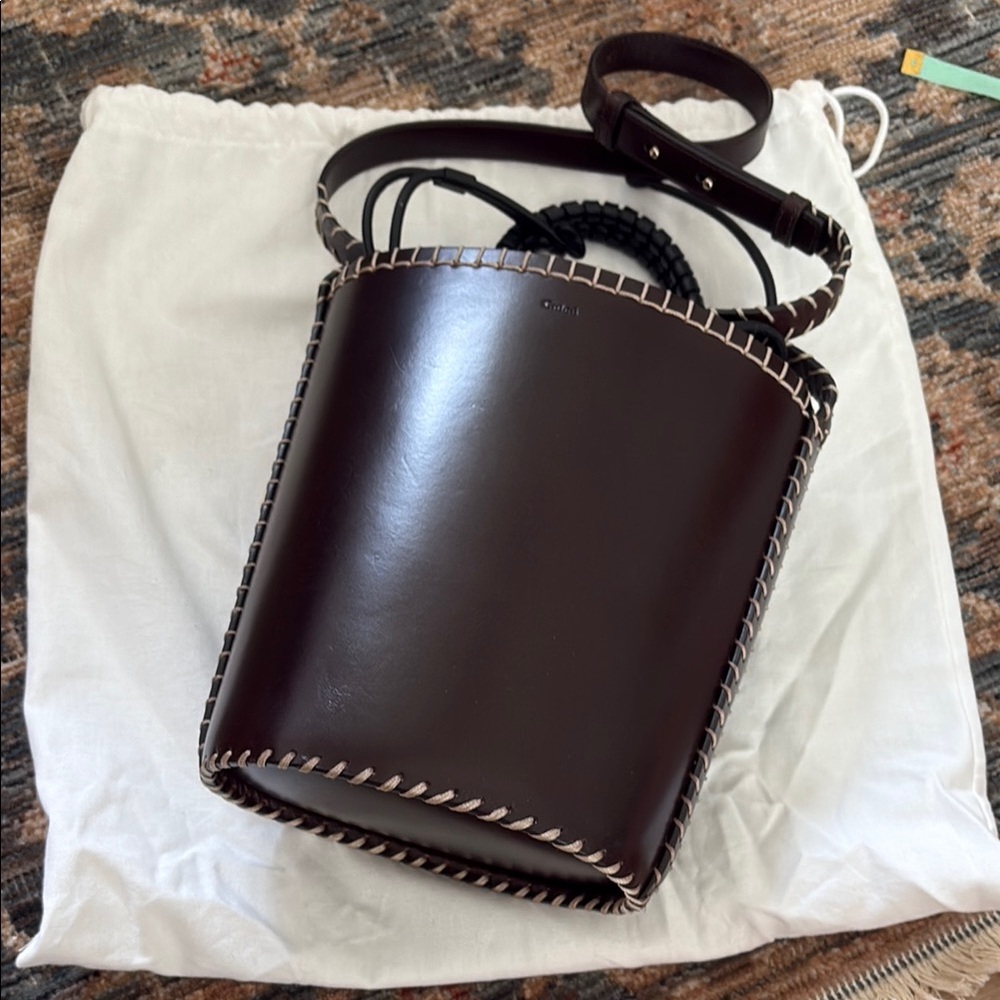 EUC Chloe Louella Bucket Bag in Ebony Brown Large Size - Picture 3 of 13
